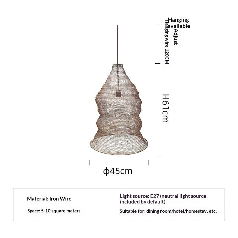 Kenslowe Industrial Mesh Chandelier in Matte Black